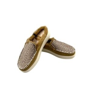 Hey Dude Lexi Rise Apres Chill Mules Sherpa Lined Faux Fur Neutral Women’s Sz 11